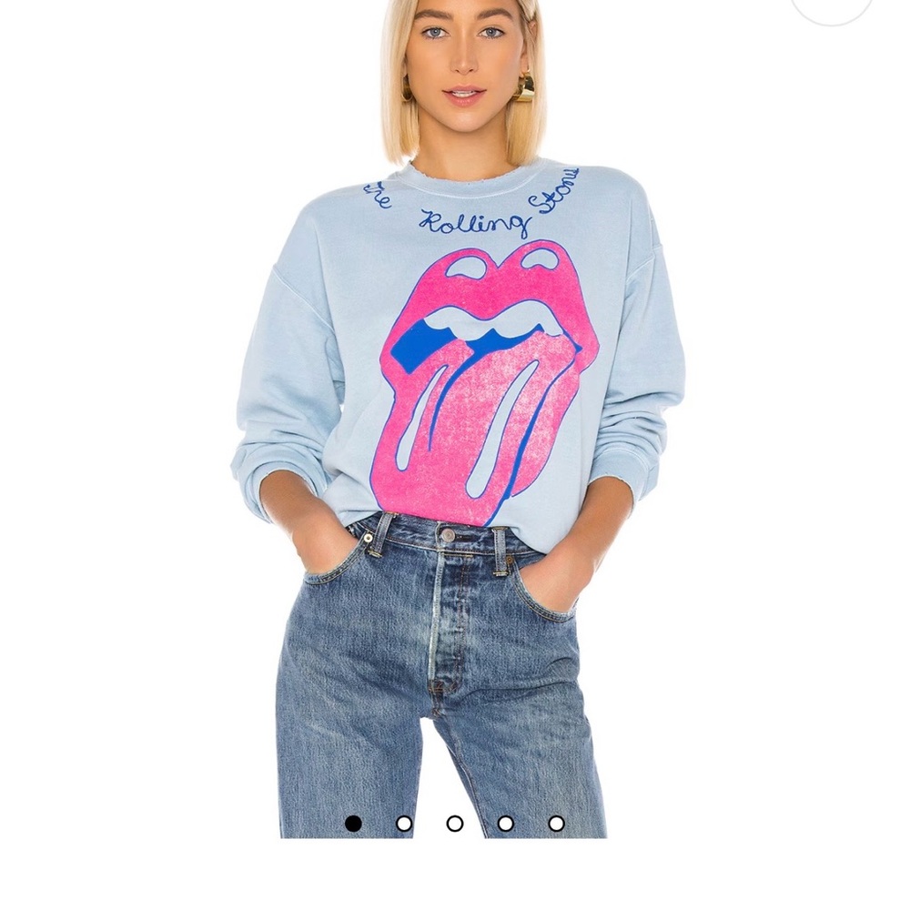 Madeworn- The Rolling Stones Chainstitch Sweatshirt in Blue Haze